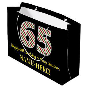 Alles Gute zum 65. Geburtstag & Frohe Weihnachten, Große Geschenktüte