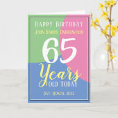 Alles Gute zum 65. Geburtstag Karte (Gelbe Blume)