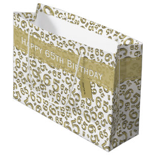 Alles Gute zum 65. Geburtstag Random Number Patter Große Geschenktüte