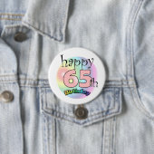 Alles Gute zum 65. Geburtstag (Rosa) Button (Beispiel)