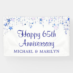 Alles Gute zum 65. Geburtstag Sapphire Blue Stars Banner