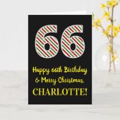 Alles Gute zum 66. Geburtstag & Frohe Weihnachten, Karte (Gelbe Blume)