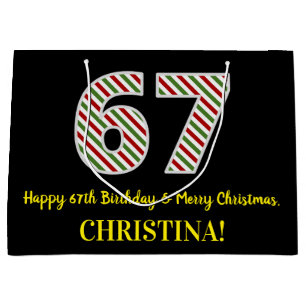 Alles Gute zum 67. Geburtstag & Frohe Weihnachten, Große Geschenktüte