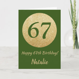 Alles Gute zum 67. Geburtstag Grußkarte mit grüner Karte