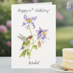 Alles Gute zum 68. Geburtstag Columbine mit Kolibr Karte