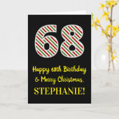 Alles Gute zum 68. Geburtstag & Frohe Weihnachten, Karte (Gelbe Blume)