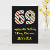 Alles Gute zum 69. Geburtstag & Frohe Weihnachten, Karte (Gelbe Blume)