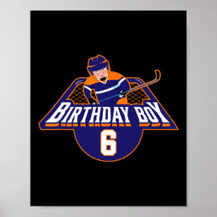 Alles Gute zum 6. Geburtstag Junge Hockey Spieler Poster