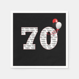 Alles Gute zum 70. Geburtstag auf Black Napkins Serviette