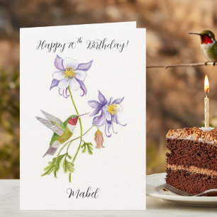 Alles Gute zum 70. Geburtstag Columbine mit Kolibr Karte