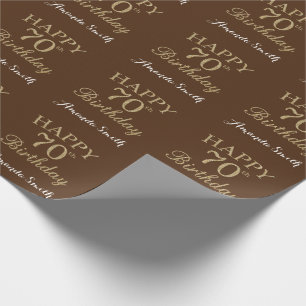 Alles Gute zum 70. Geburtstag Gold Glitzer und Bra Geschenkpapier