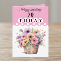 Alles Gute zum 70. Geburtstag heute Blumen rosa