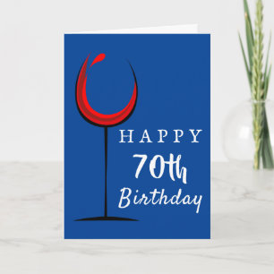Alles Gute zum 70. Geburtstag Rotwein Glas Geburts Karte