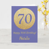 Alles Gute zum 70. Geburtstag Sehr Peri und Gold G Karte (Gelbe Blume)