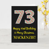 Alles Gute zum 73. Geburtstag & Frohe Weihnachten, Karte (Gelbe Blume)