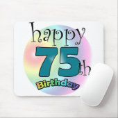 Alles Gute zum 75. Geburtstag (blauw) Mousepad (Mit Mouse)