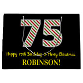 Alles Gute zum 75. Geburtstag & Frohe Weihnachten, Große Geschenktüte (Vorderseite)