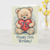 Alles Gute zum 75. Geburtstag Karte (Gelbe Blume)