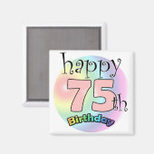 Alles Gute zum 75. Geburtstag (Rose) Magnet (Vorderseite/Rückseite)