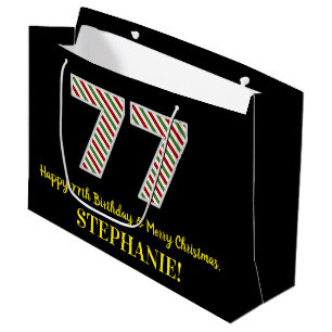 Alles Gute zum 77. Geburtstag & Frohe Weihnachten, Große Geschenktüte
