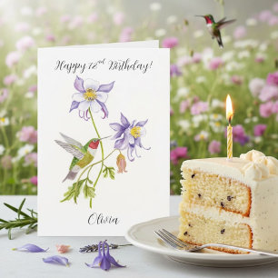 Alles Gute zum 78. Geburtstag Columbine mit Kolibr Karte