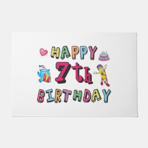 Alles Gute zum 7. Geburtstag. 7 Jahre alt. Fußmatte