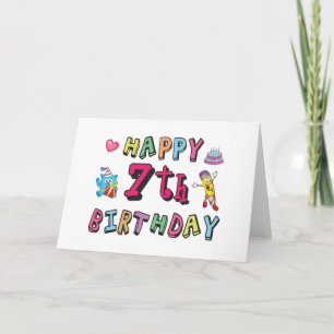 Alles Gute zum 7. Geburtstag. 7 Jahre alt. Karte