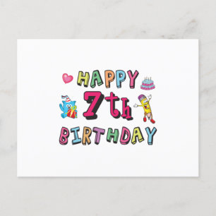 Alles Gute zum 7. Geburtstag, 7 Jahre alt wünscht Postkarte