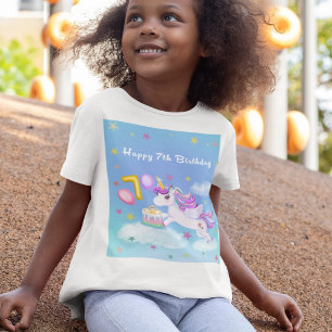 Alles Gute zum 7. Geburtstag Einhorn mit Geburtsta T-Shirt