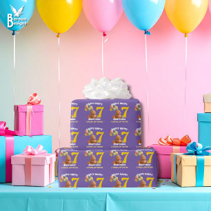 ALLES GUTE ZUM 7. GEBURTSTAG Teddy Bär  Geschenkpapier