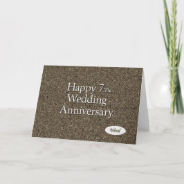 Alles Gute zum 7. Hochzeitsanfang Wolle Karte