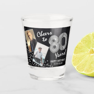 Alles Gute zum 80. Geburtstag 2 Fotos Schnapsglas
