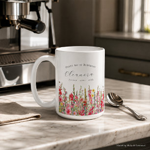 Alles Gute zum 80. Geburtstag August Geburtsblume Kaffeetasse