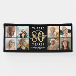 Alles Gute zum 80. Geburtstag Gold Foto Geburtstag Banner
