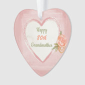 Alles Gute zum 80. Geburtstag Großmutter Ornament (Vorderseite)
