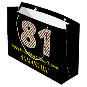 Alles Gute zum 81. Geburtstag & Frohe Weihnachten, Große Geschenktüte