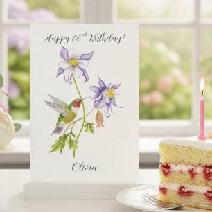 Alles Gute zum 82. Geburtstag Columbine mit Kolibr Karte