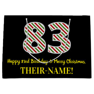 Alles Gute zum 83. Geburtstag & Frohe Weihnachten, Große Geschenktüte