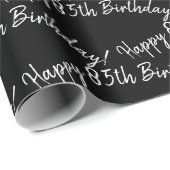 Alles Gute zum 85. Geburtstag auf schwarz Geschenkpapier (Rolleneckpunkt)