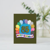 Alles Gute zum 85. Geburtstag mit Balloons Postkarte (Stehend Vorderseite)