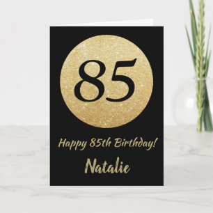Alles Gute zum 85. Geburtstag Schwarz- und Gold-Gl Karte