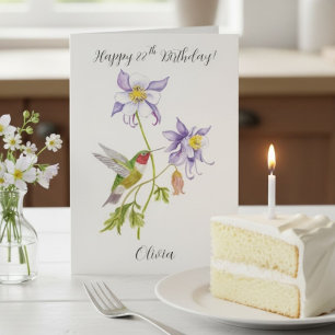 Alles Gute zum 88. Geburtstag Columbine mit Hummin Karte