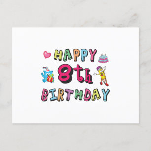 Alles Gute zum 8. Geburtstag. 8 Jahre Geburtstagsü Postkarte