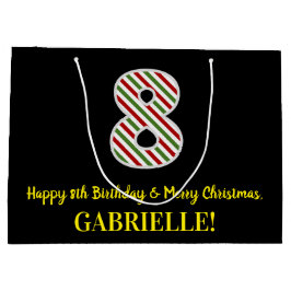 Alles Gute zum 8. Geburtstag & Frohe Weihnachten,  Große Geschenktüte