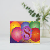 Alles Gute zum 8. Geburtstag! Postkarte (Stehend Vorderseite)