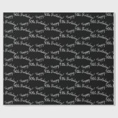 Alles Gute zum 90. Geburtstag auf schwarz Geschenkpapier (Flach)