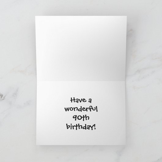 Alles Gute zum 90. Geburtstag! Karte (Innenseite)