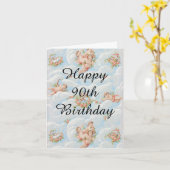 Alles Gute zum 90. Geburtstag. Karte (Gelbe Blume)