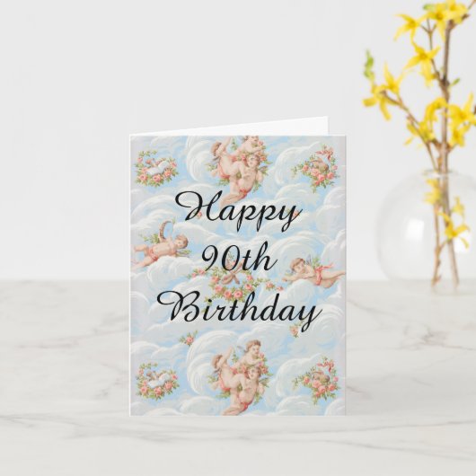 Alles Gute zum 90. Geburtstag. Karte (Gelbe Blume)