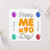 Alles Gute zum 90. Geburtstag Karte (Vorderseite/Rückseite Beispiel)